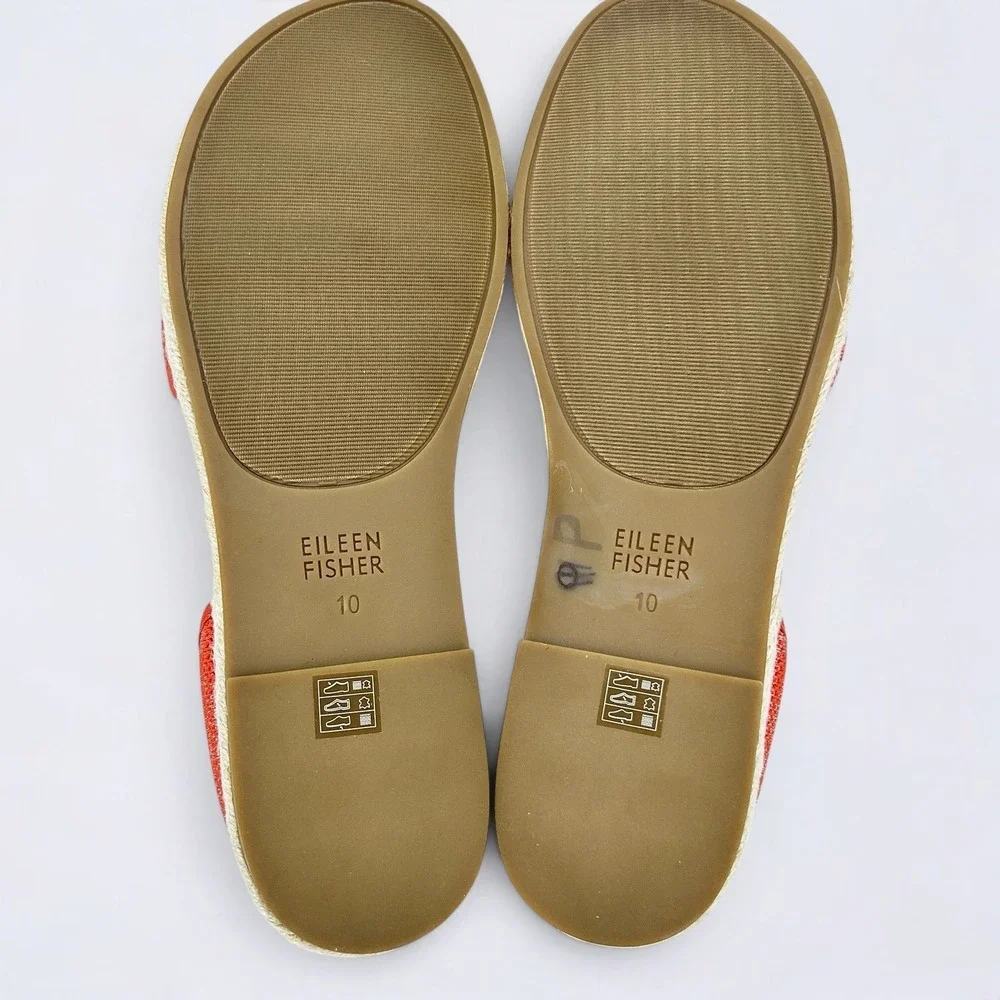 Eileen Fisher Flats Women's Size 10 Orange Mews Magma Melange Espadrille Sandals